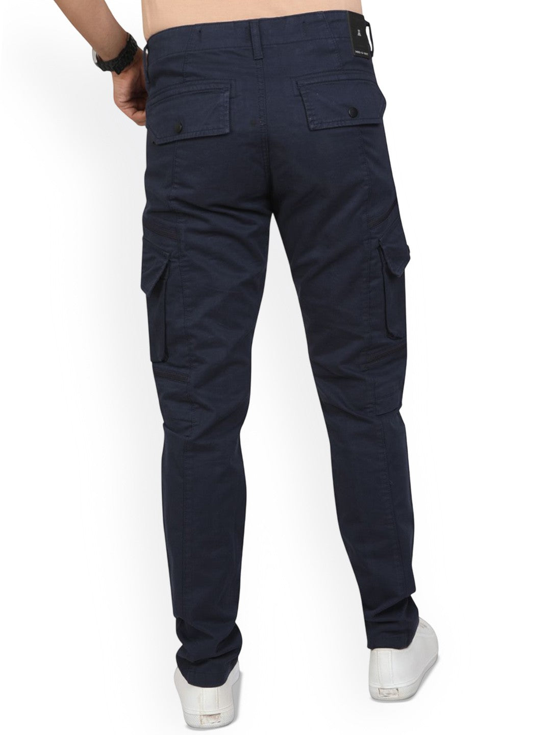 Men Regular Fit Mid-Rise Cargo Jeans