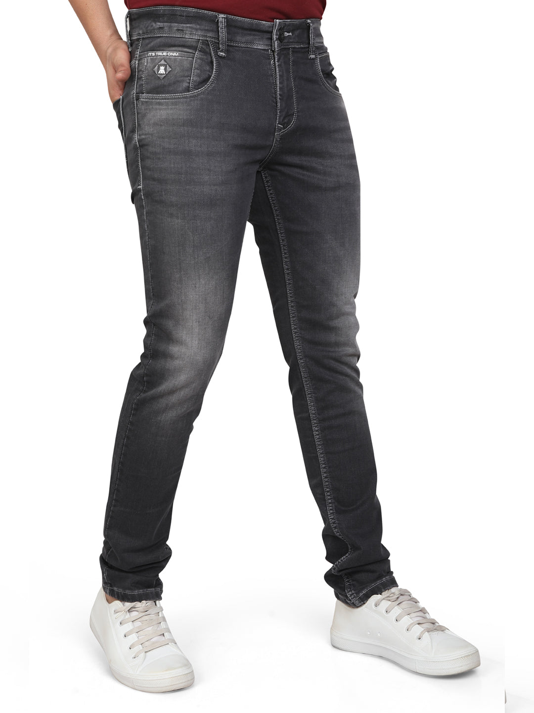 Men Regular Fit Mid-Rise Low Distress Stretchable Jeans