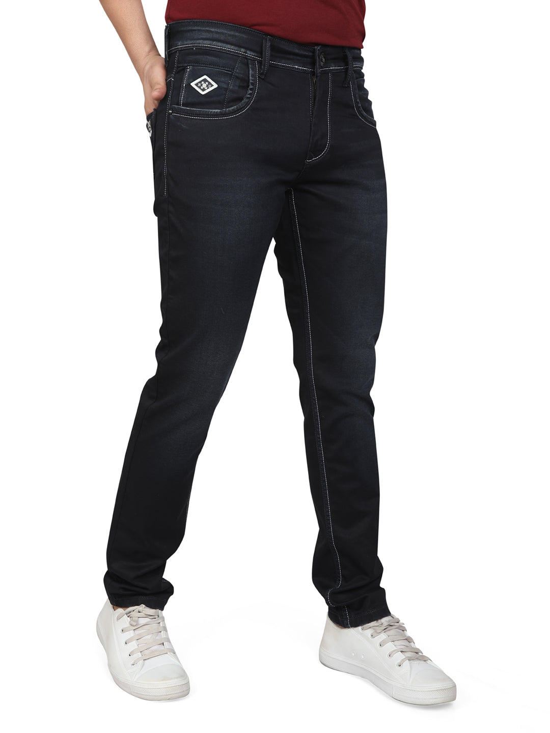 Men Regular Fit Mid-Rise Light Fade Stretchable Jeans