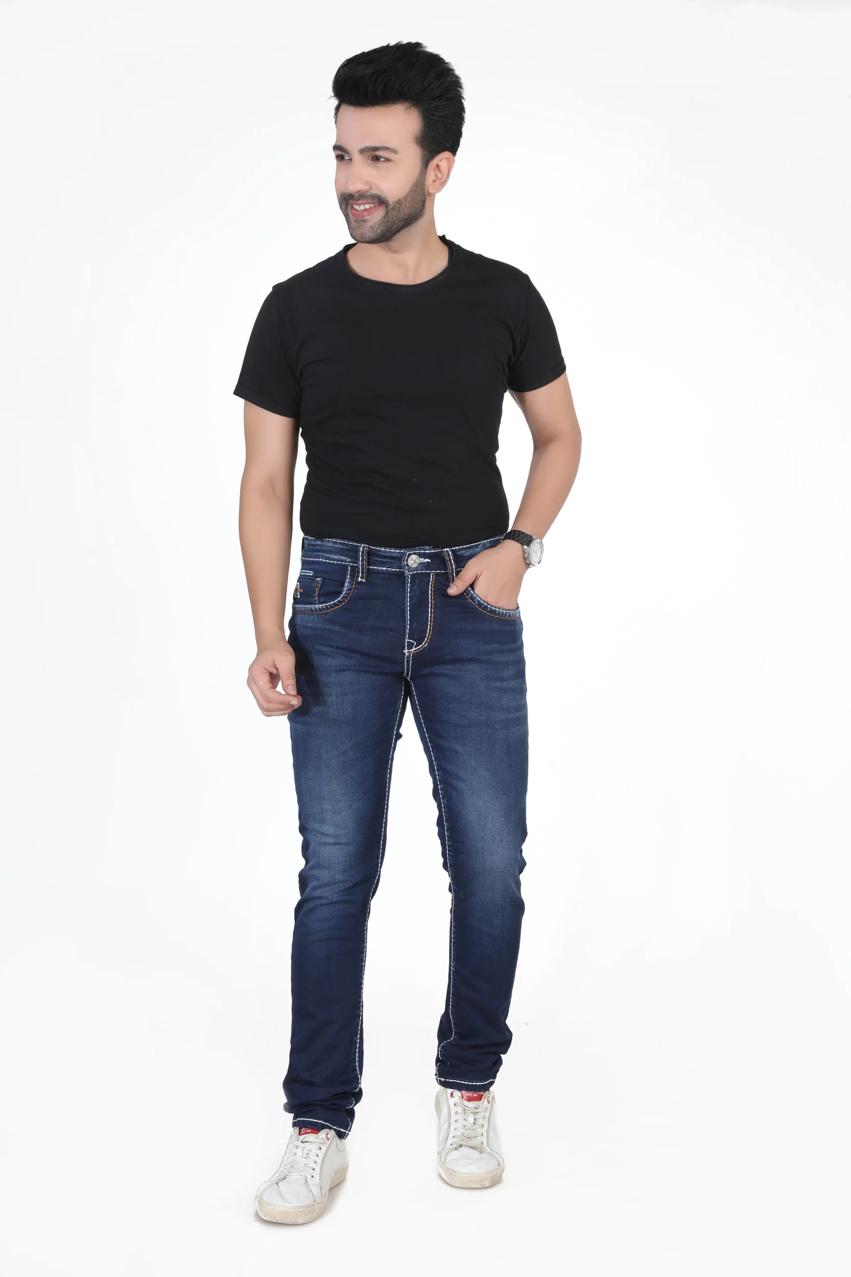 Men Regular Fit Mid-Rise Light Fade Jeans
