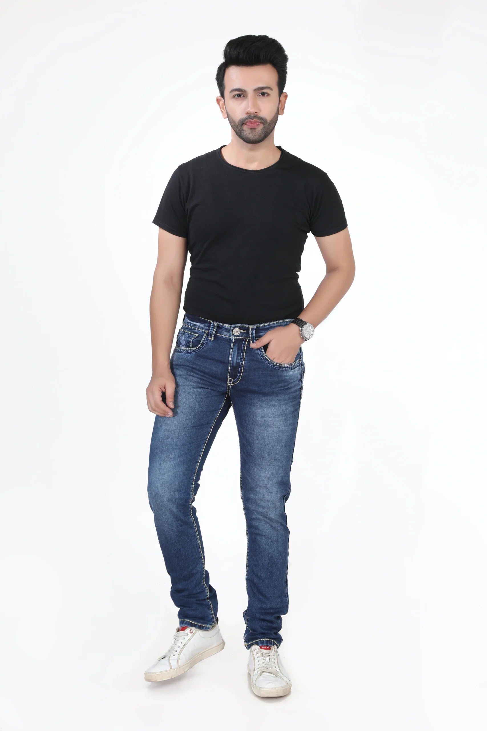 Madowat Denim Men's Slim Fit Stretchable Jeans 6002