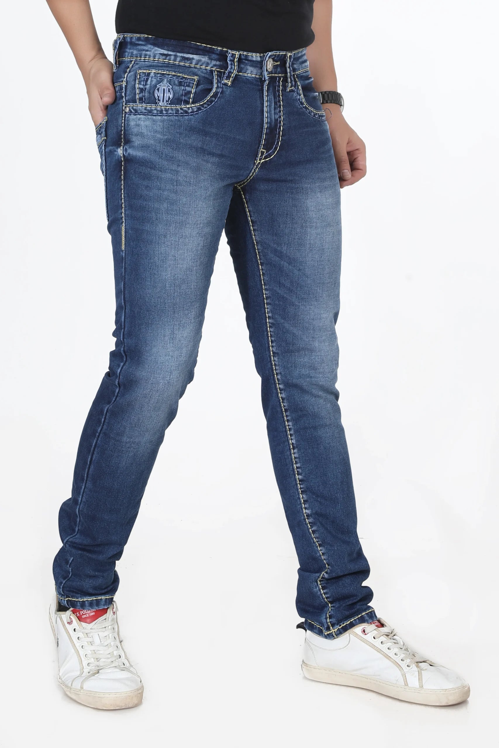 Madowat Denim Men's Slim Fit Stretchable Jeans 6002