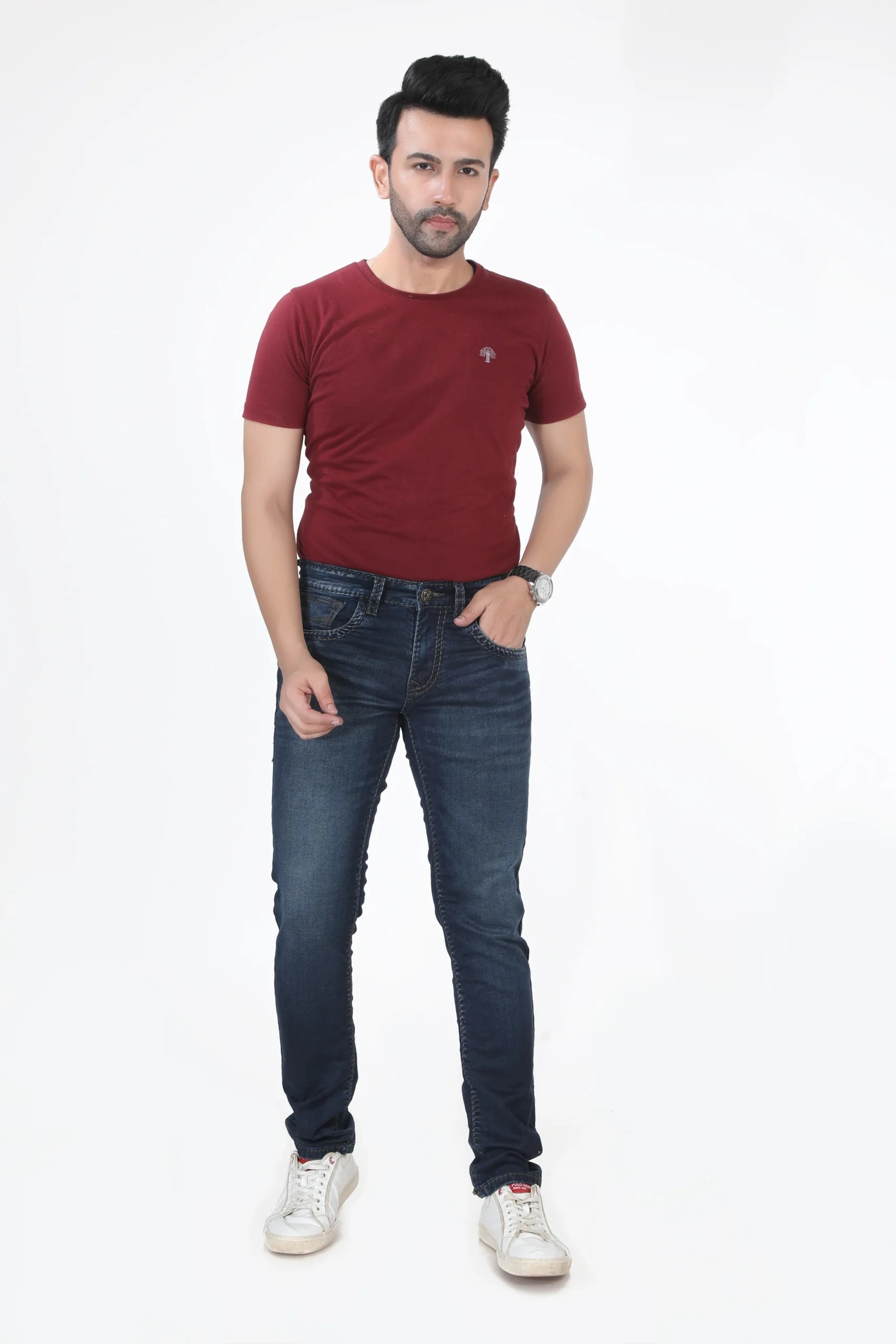 Madowat Denim Men's Slim Fit Stretchable Jeans 7075