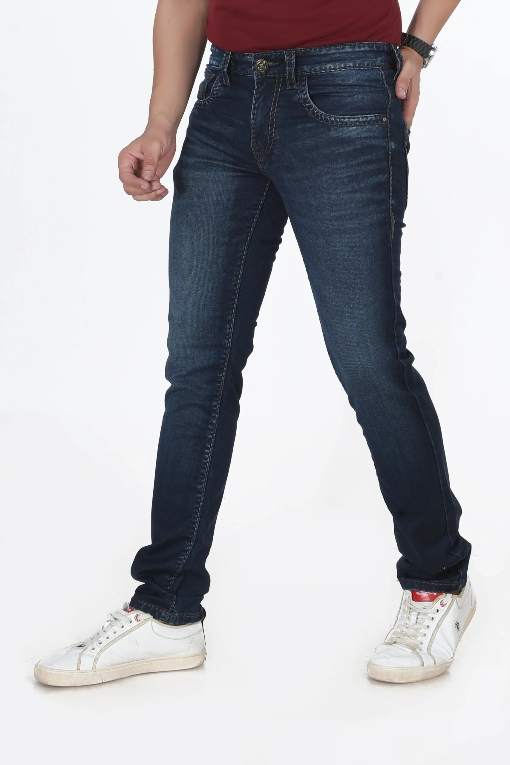 Madowat Denim Men's Slim Fit Stretchable Jeans 7075